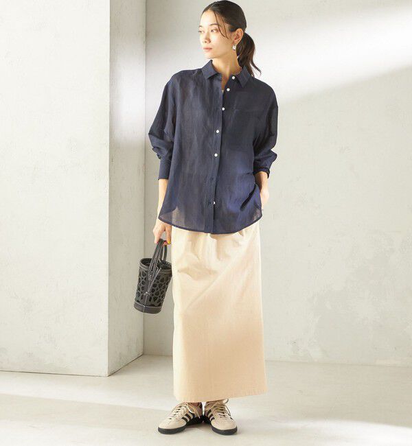 SHIPS for women「《予約》〈手洗い可能〉IMPERIAL LINEN 混 オーバー サイズ シャツ」|シャツ・ブラウス|