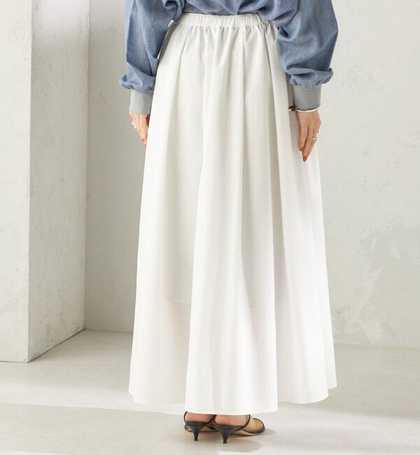 SHIPS for women「《予約》〈 接触冷感 / 撥水加工〉TEXBRID(R) タフタ ギャザー スカート」|スカート|