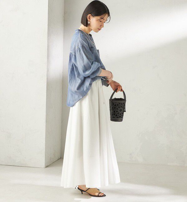 SHIPS for women「《予約》〈 接触冷感 / 撥水加工〉TEXBRID(R) タフタ ギャザー スカート」|スカート|