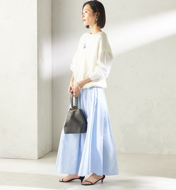 SHIPS for women「《予約》〈 接触冷感 / 撥水加工〉TEXBRID(R) タフタ ギャザー スカート」|スカート|