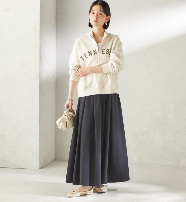 SHIPS for women「《予約》〈 接触冷感 / 撥水加工〉TEXBRID(R) タフタ ギャザー スカート」|スカート|