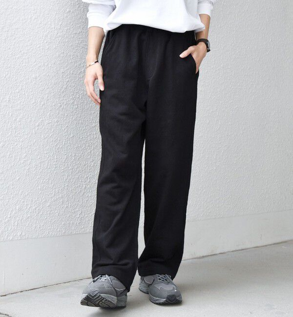 SHIPS any「SHIPS any:〈洗濯機可能〉コットン ジャガード 裏毛 スウェット イージー パンツ◆」|チノ|ブラック