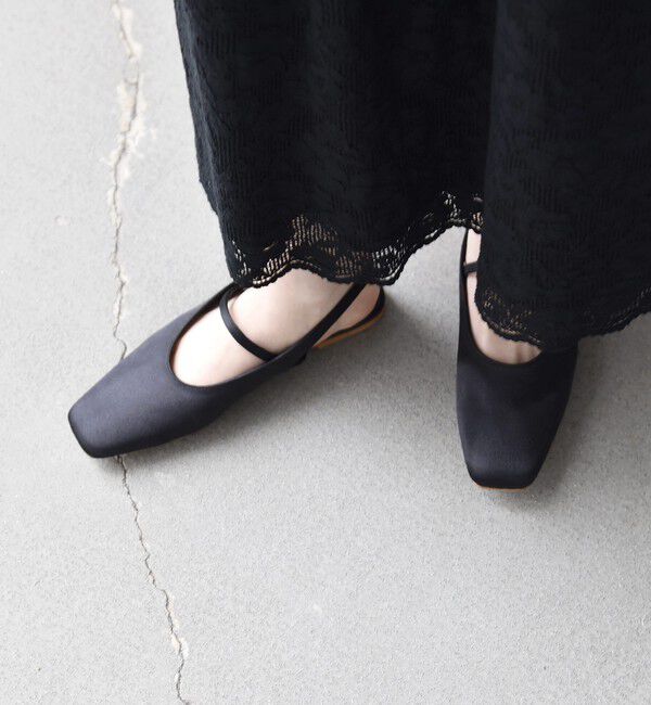 SHIPS any「《予約》【SHIPS any別注】eblouna: スクエア スリングバック パンプス」|パンプス|