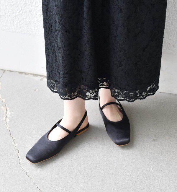 SHIPS any「《予約》【SHIPS any別注】eblouna: スクエア スリングバック パンプス」|パンプス|