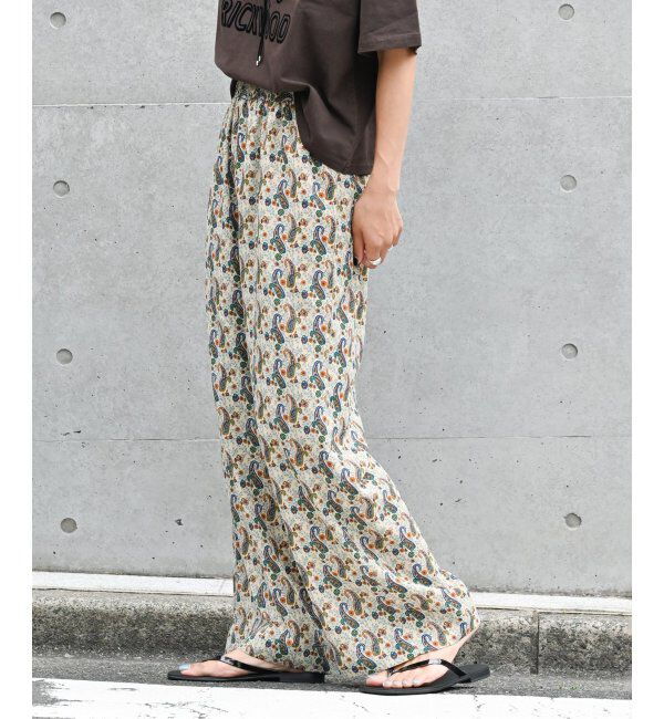 OUTDOOR PRODUCTS Usual Things「ペイズリープリントイージーパンツ セットアップ対応可」|スラックス|