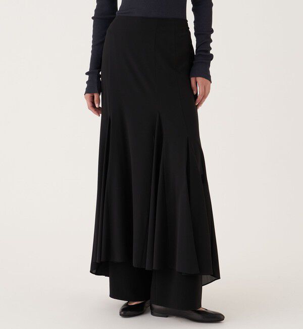 DES PRES「シルクストレッチシフォン フィッシュテールフレアスカート」|フレア|