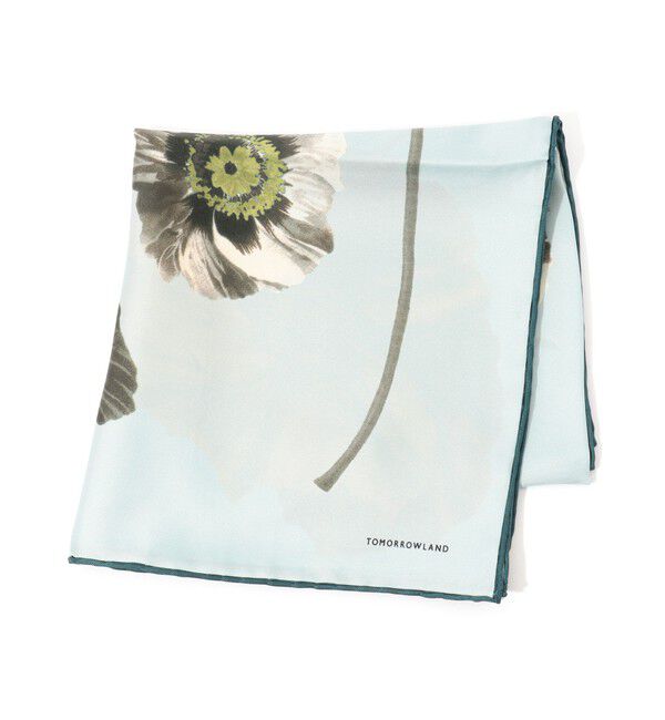 TOMORROWLAND GOODS「TOMORROWLAND フラワープリントスカーフ」|バンダナ・スカーフ|62 ライトブルー系