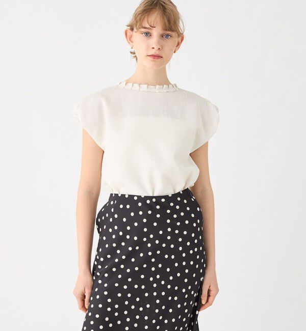 Ballsey「ポリエステルレーヨンカラミ フレンチスリーブブラウス」|シャツ・ブラウス|