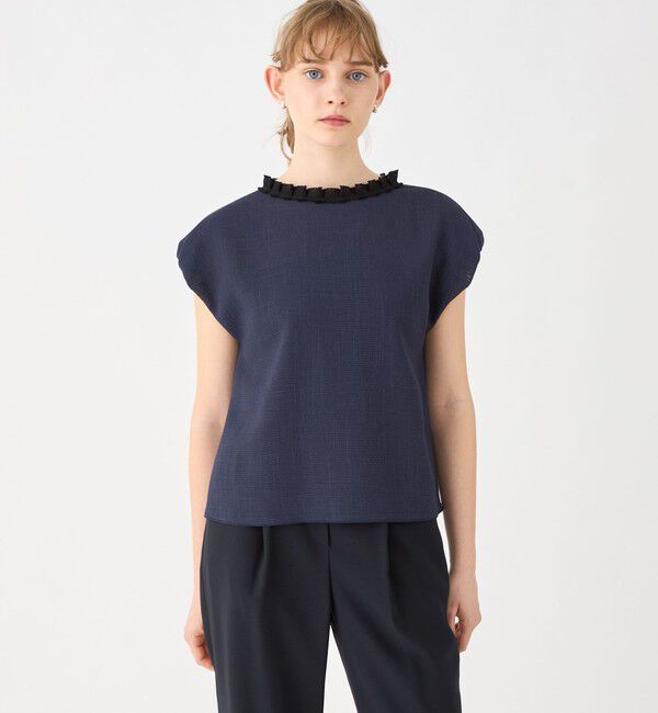 Ballsey「ポリエステルレーヨンカラミ フレンチスリーブブラウス」|シャツ・ブラウス|