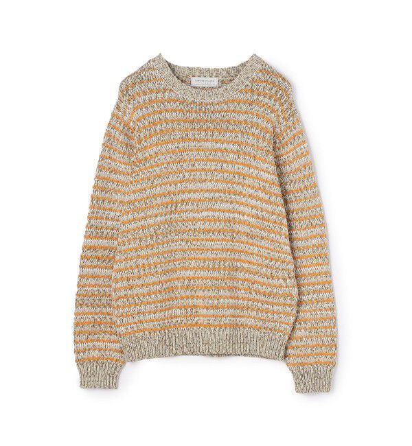 TOMORROWLAND MENS「TOMORROWLAND tricot コットン マルチカラー クルーネックニット」|ニット・セーター|46 ブラウン系