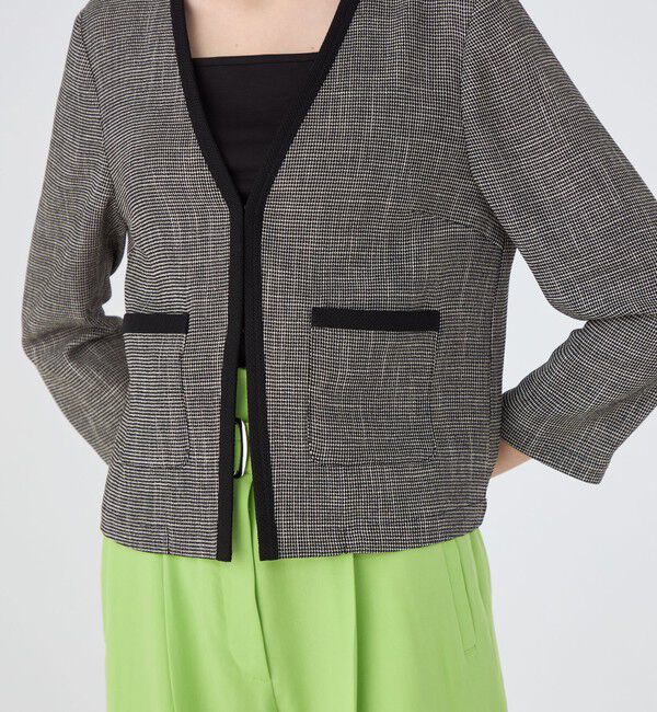 Ballsey「ポリエステルレーヨンカラミ Vカラージャケット」|ノーカラージャケット|