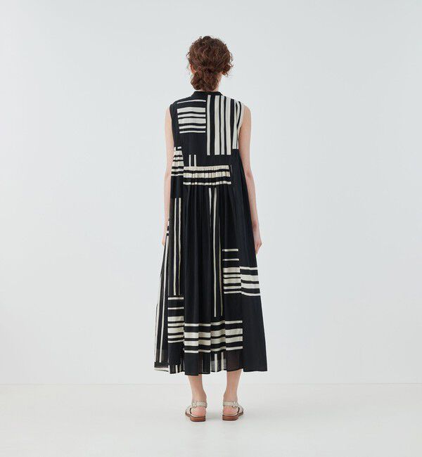 GALERIE VIE「ランドレイヤープリント スタンドネックギャザーワンピース」|ワンピース|