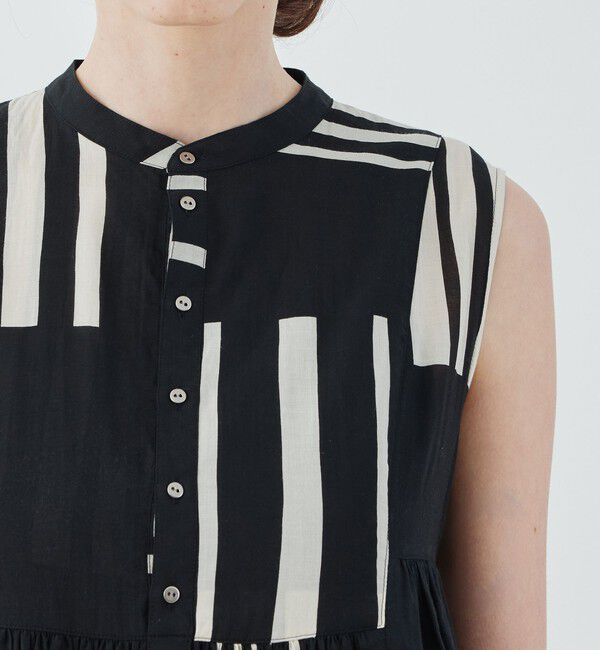 GALERIE VIE「ランドレイヤープリント スタンドネックギャザーワンピース」|ワンピース|