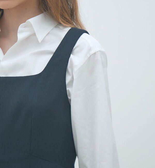 MACPHEE「ウールブレンドジョーゼット Iラインワンピース」|ワンピース|