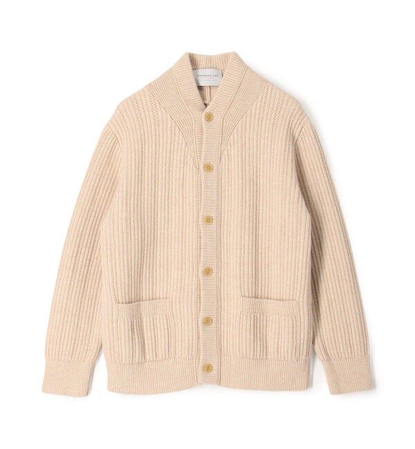 TOMORROWLAND MENS「ウールカシミヤシルク リブVネックカーディガン」|ニット・セーター|46 ベージュ