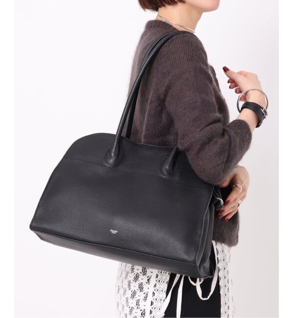  「【blancle/ ブランクレ】S.LETHER Wide boston」|ボストンバッグ|ブラック