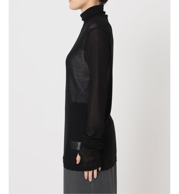  「《追加予約4》SHEER HIGH NECK TOP：カットソー」|Tシャツ・カットソー|