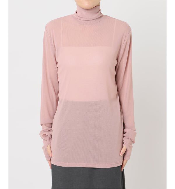  「《追加予約4》SHEER HIGH NECK TOP：カットソー」|Tシャツ・カットソー|