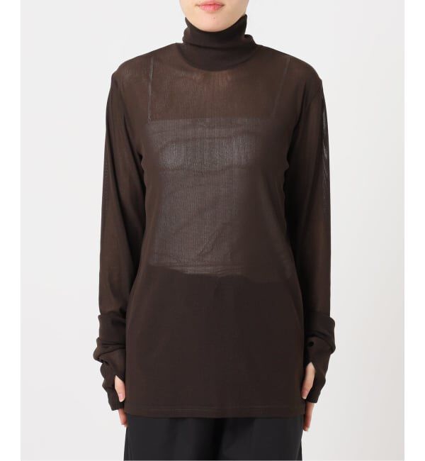  「《追加予約4》SHEER HIGH NECK TOP：カットソー」|Tシャツ・カットソー|