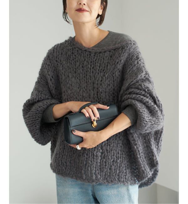 Plage HAND KNIT ジャンボタム プルオーバー グレーA 追加》HAND KNIT ジャンボタム プルオーバー（Plage）｜ルミネの
