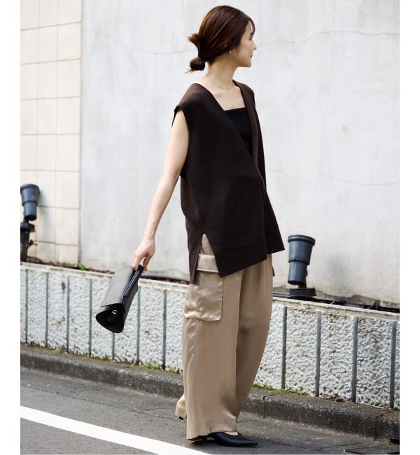 SLOBE IENA「サテンカーゴパンツ」|カーゴ|