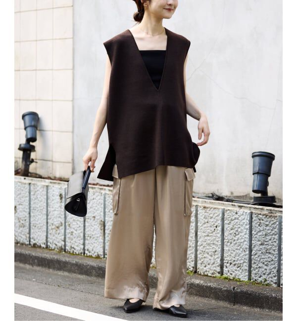 SLOBE IENA「サテンカーゴパンツ」|カーゴ|