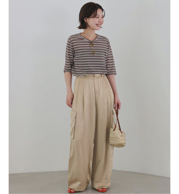 SLOBE IENA「サテンカーゴパンツ」|カーゴ|