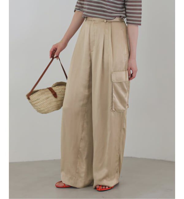 SLOBE IENA「サテンカーゴパンツ」|カーゴ|