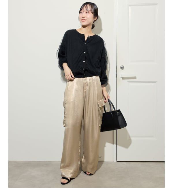 SLOBE IENA「サテンカーゴパンツ」|カーゴ|