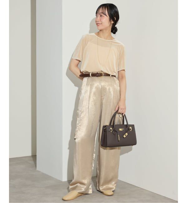 SLOBE IENA「サテンカーゴパンツ」|カーゴ|