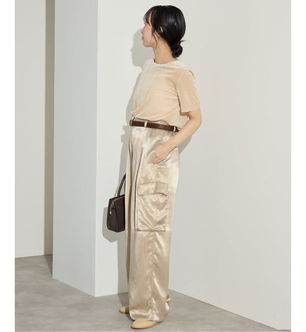 SLOBE IENA「サテンカーゴパンツ」|カーゴ|