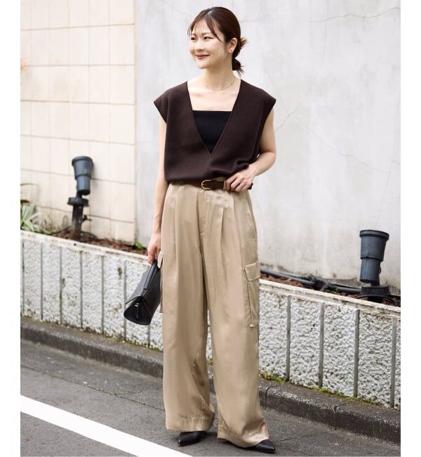 SLOBE IENA「サテンカーゴパンツ」|カーゴ|