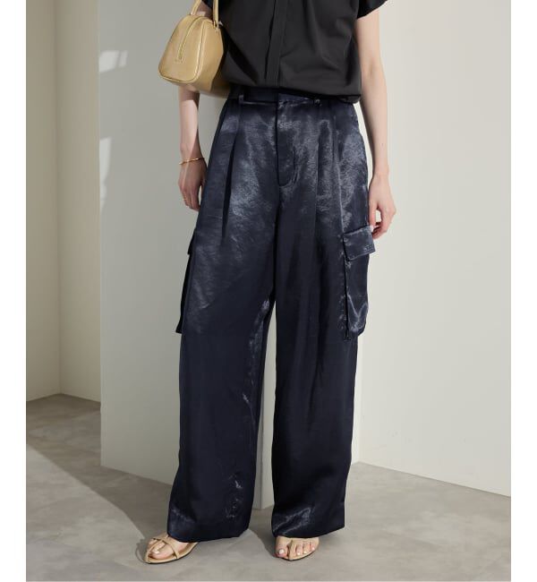 SLOBE IENA「サテンカーゴパンツ」|カーゴ|