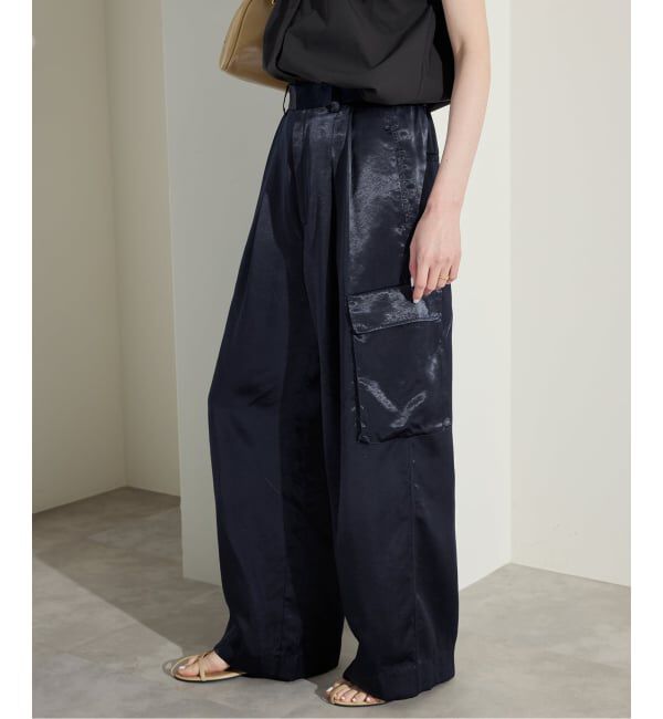 SLOBE IENA「サテンカーゴパンツ」|カーゴ|