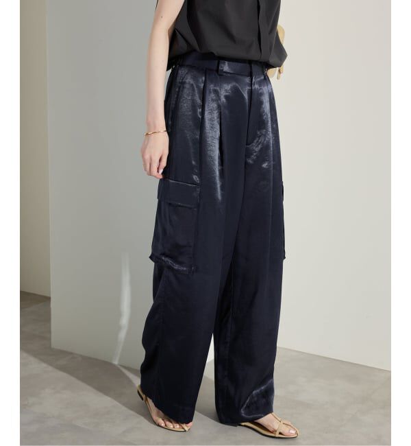 SLOBE IENA「サテンカーゴパンツ」|カーゴ|
