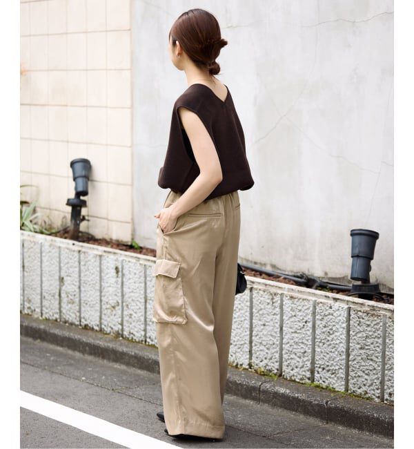 SLOBE IENA「サテンカーゴパンツ」|カーゴ|
