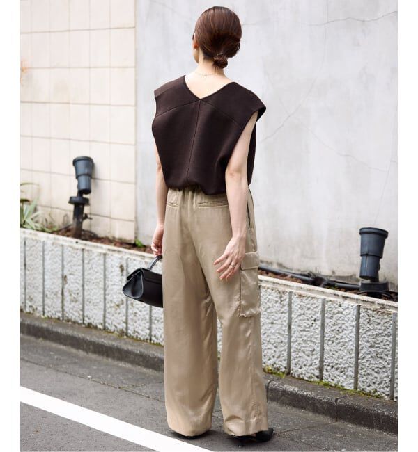 SLOBE IENA「サテンカーゴパンツ」|カーゴ|