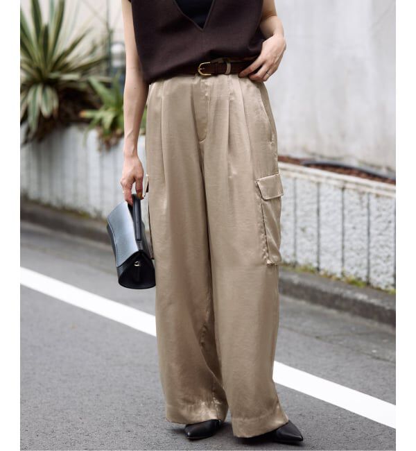 SLOBE IENA「サテンカーゴパンツ」|カーゴ|
