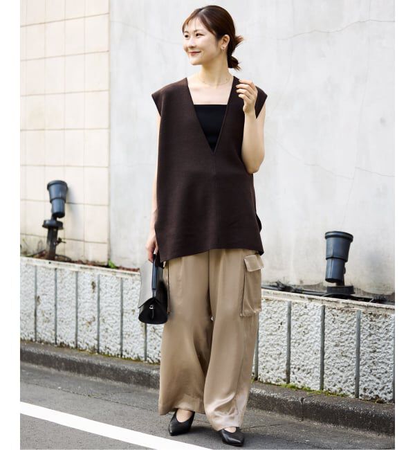 SLOBE IENA「サテンカーゴパンツ」|カーゴ|