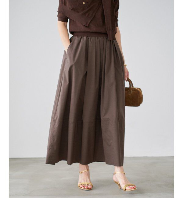 IENA「タフタトリミングスカート」|スカート|ブラウン