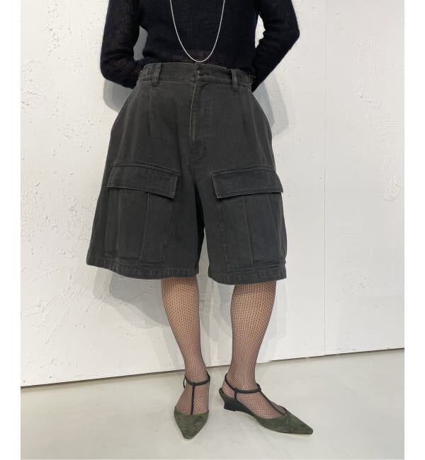 IENA LA BOUCLE「IENA LA BOUCLE コットンツイルワークハーフパンツ」|その他|グレーA