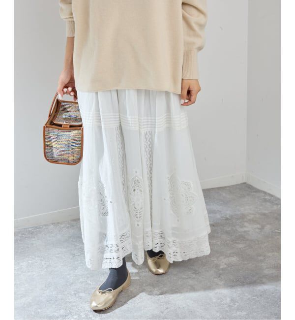IENA「《WEB限定/追加3》コットンレーススカート」|スカート|