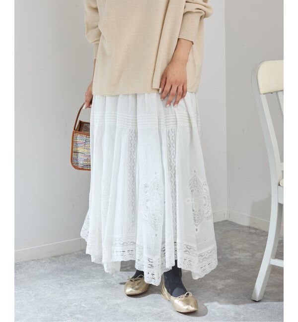 IENA「《WEB限定/追加3》コットンレーススカート」|スカート|