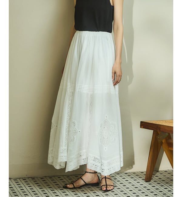 IENA「《WEB限定/追加3》コットンレーススカート」|スカート|