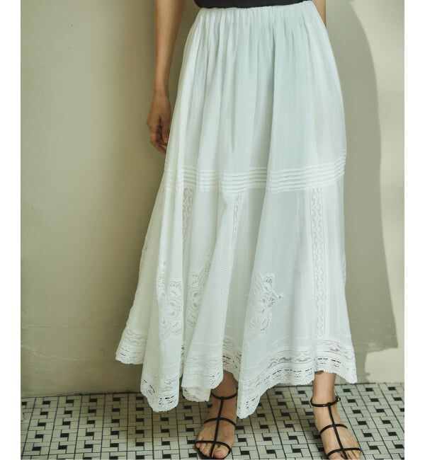 IENA「《WEB限定/追加3》コットンレーススカート」|スカート|