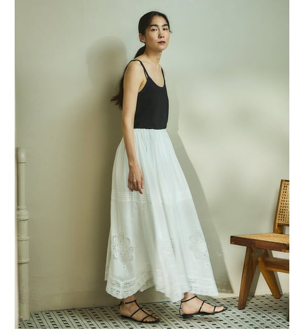 IENA「《WEB限定/追加3》コットンレーススカート」|スカート|