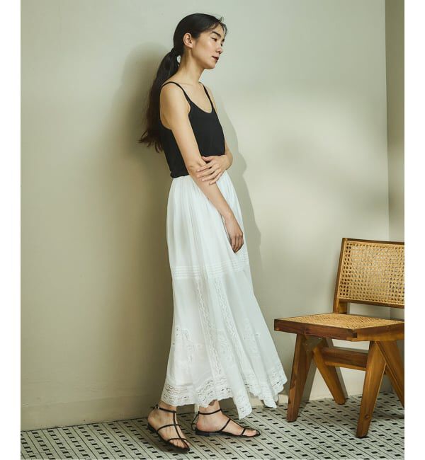 IENA「《WEB限定/追加3》コットンレーススカート」|スカート|