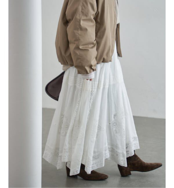 IENA「《WEB限定/追加3》コットンレーススカート」|スカート|