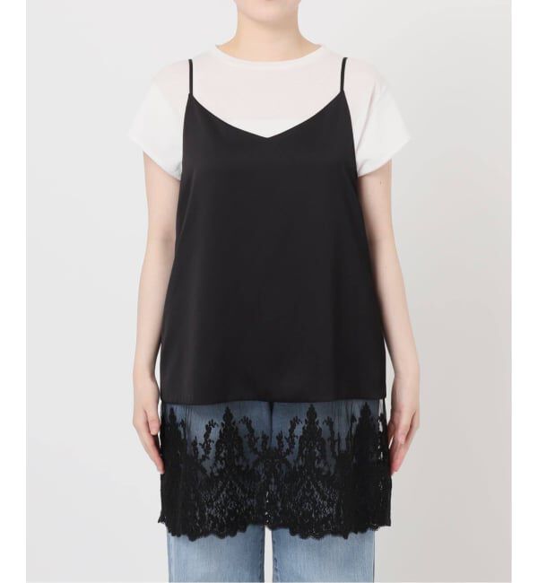 IENA「《追加2》Satinレース キャミソールワンピース」|ワンピース|