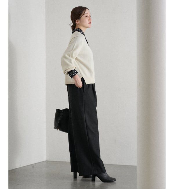 IENA「《WEB限定/追加3》サテンドットタイ付ブラウス」|シャツ・ブラウス|